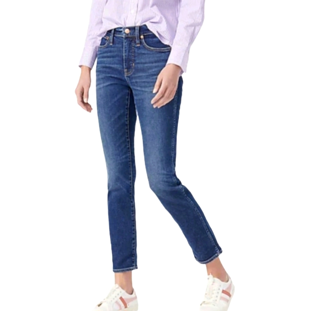 Ladies J.Crew  Mid Rise Vintage Slim Straight Leg Ankle Denim Jeans Size 29 Blue